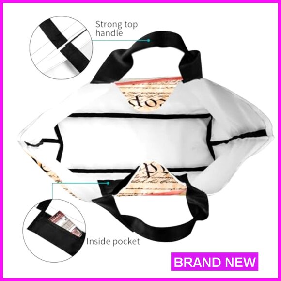 Large Foldable Tote Bag Lightweight Reusable Travel Gym Grocery Handbag